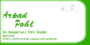 arpad pohl business card
